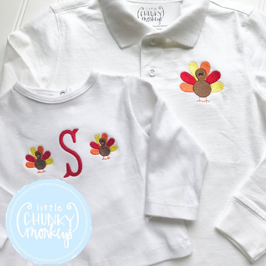 Boy Outfit - Boy Shirt - Turkey Mini's with Initial Shirt