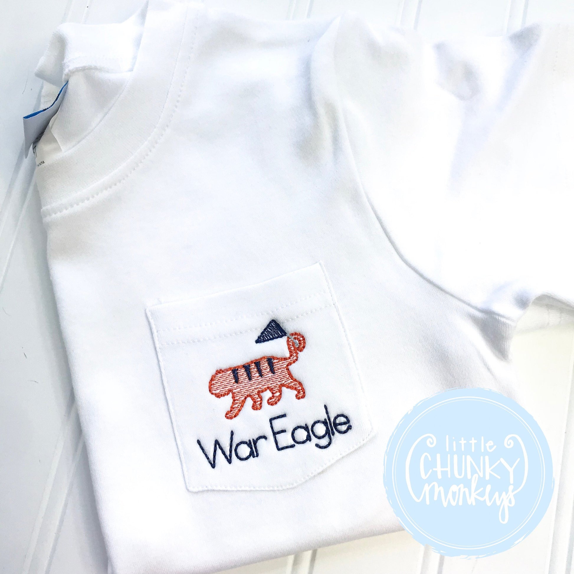 Boy Pocket Shirt - Football Pocket Shirt - Mini Tiger with Flag