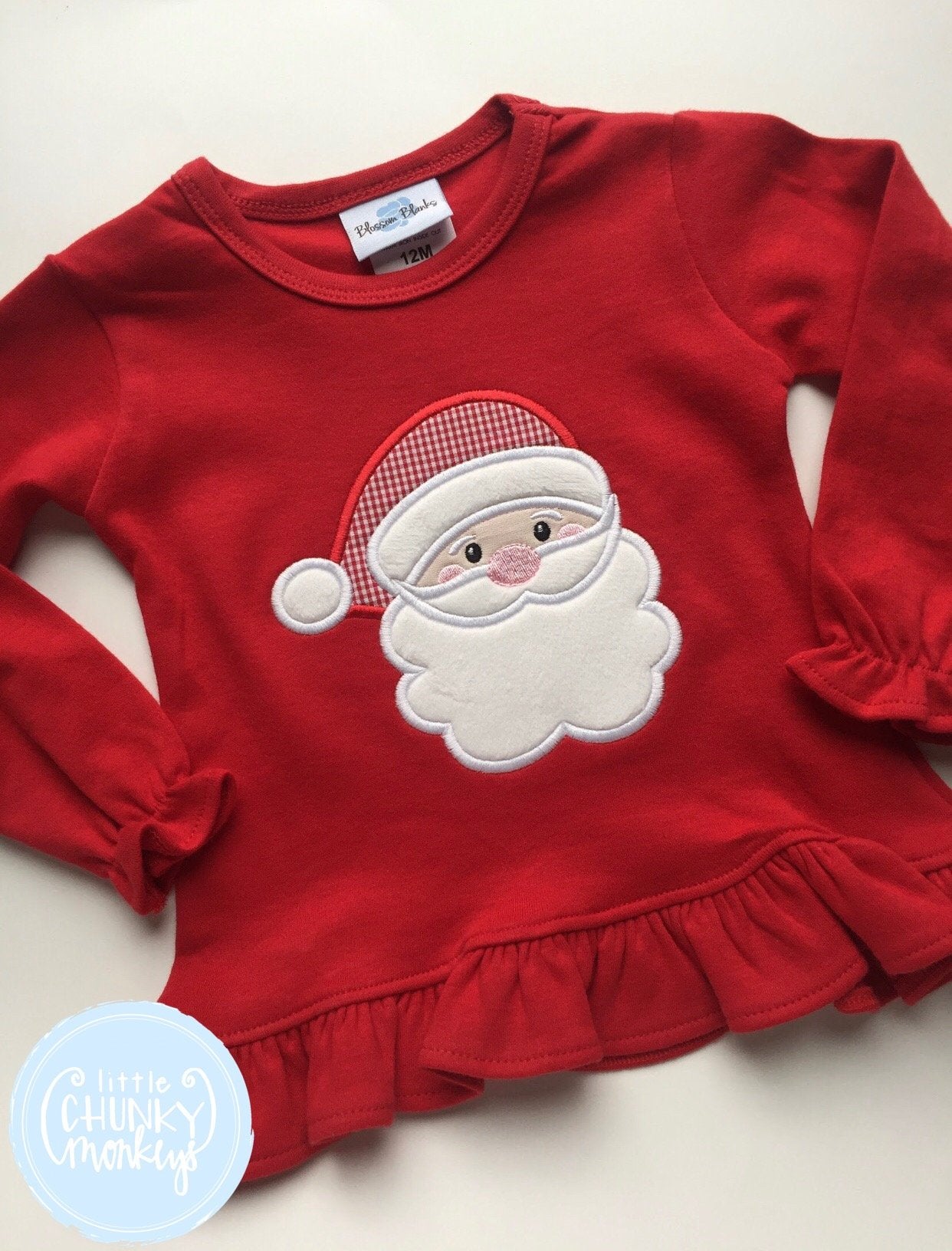 Girl Shirt - Applique Santa