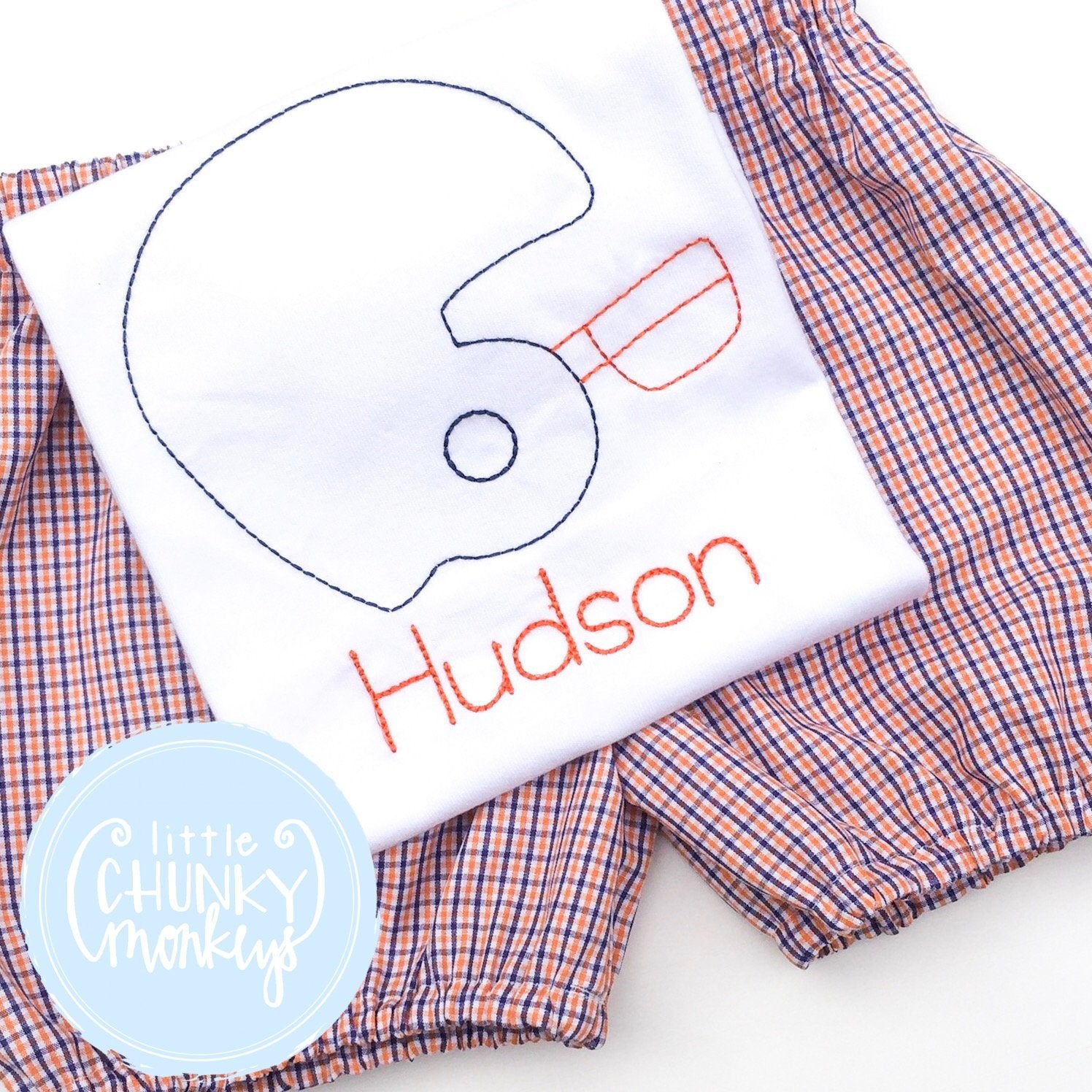 Boy Shirt - Boy Shirt - Vintage Stitched Football Helmet