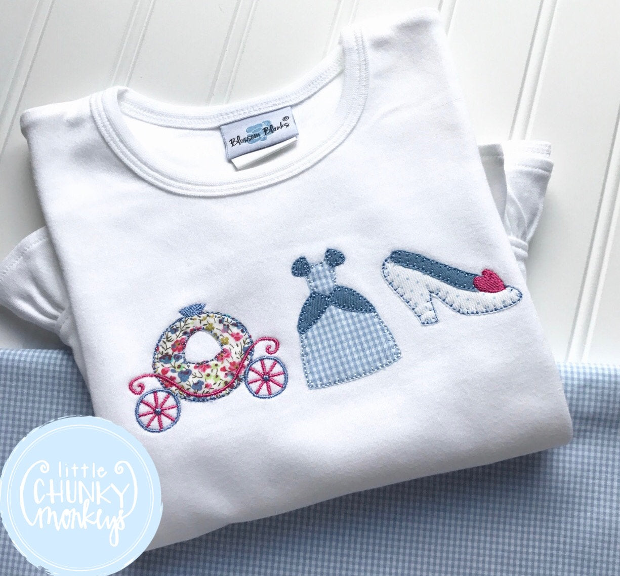 Girl Shirt - Applique Cinderella Trio