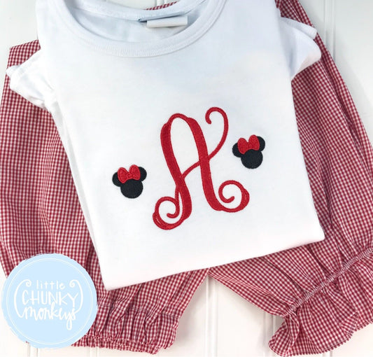 Girl outfit - Single Initial with Mini Mouse on Each Side