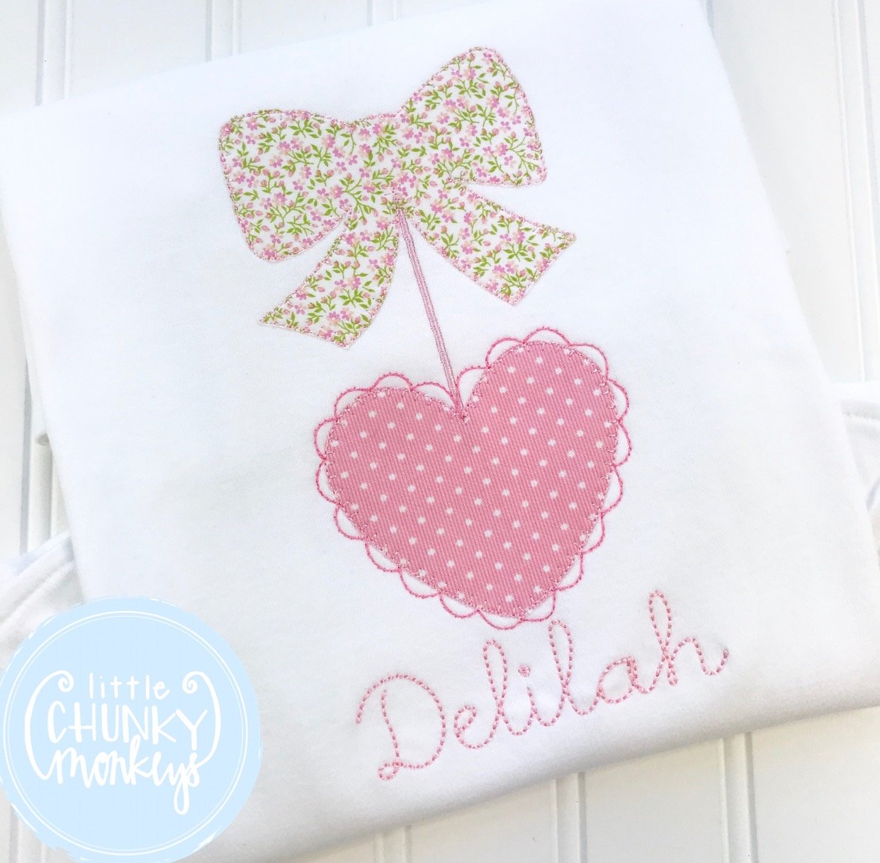 Girl Shirt- Valentine Shirt- Monogrammed Bow with Heart