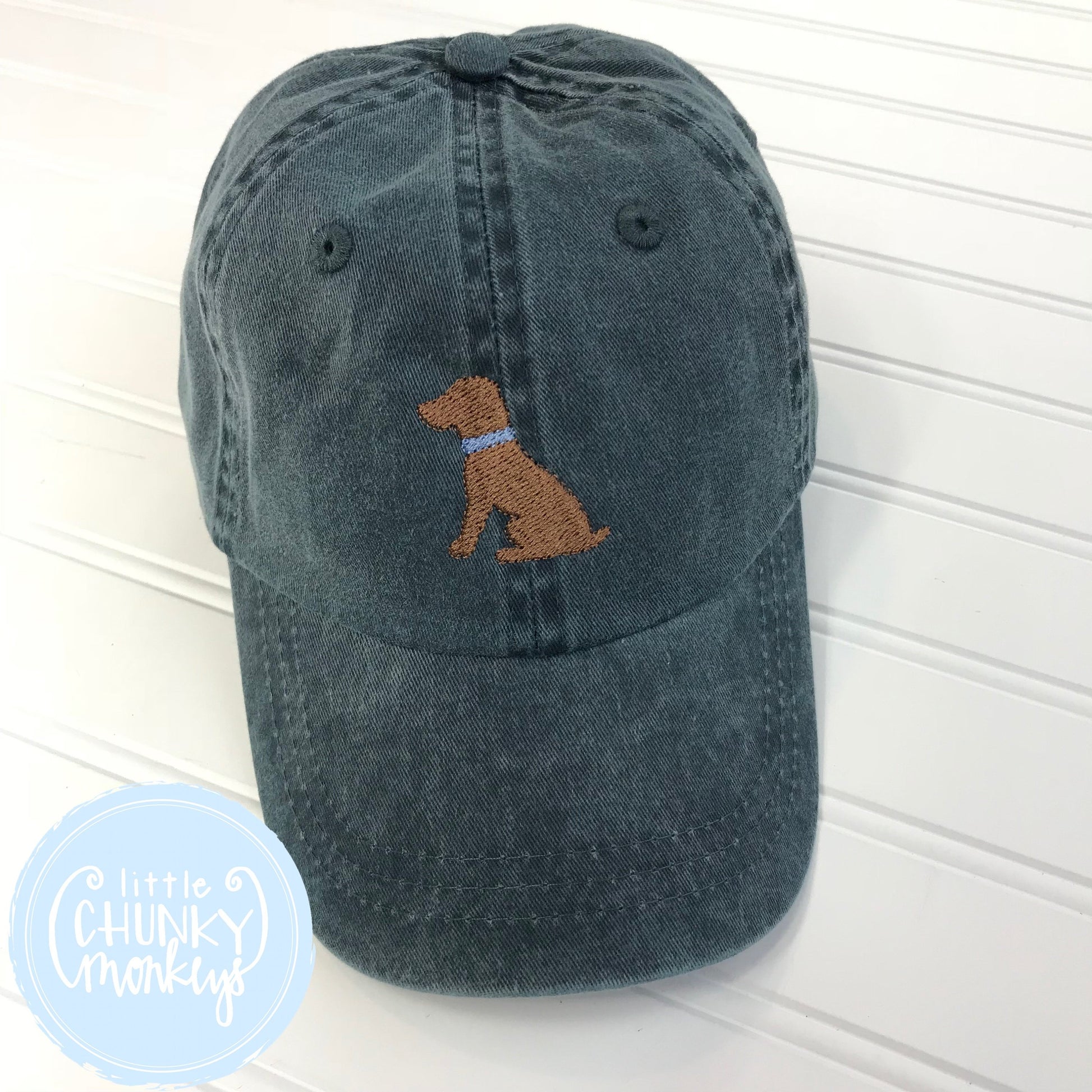 Toddler Kid Hat - Chocolate Dog on Navy