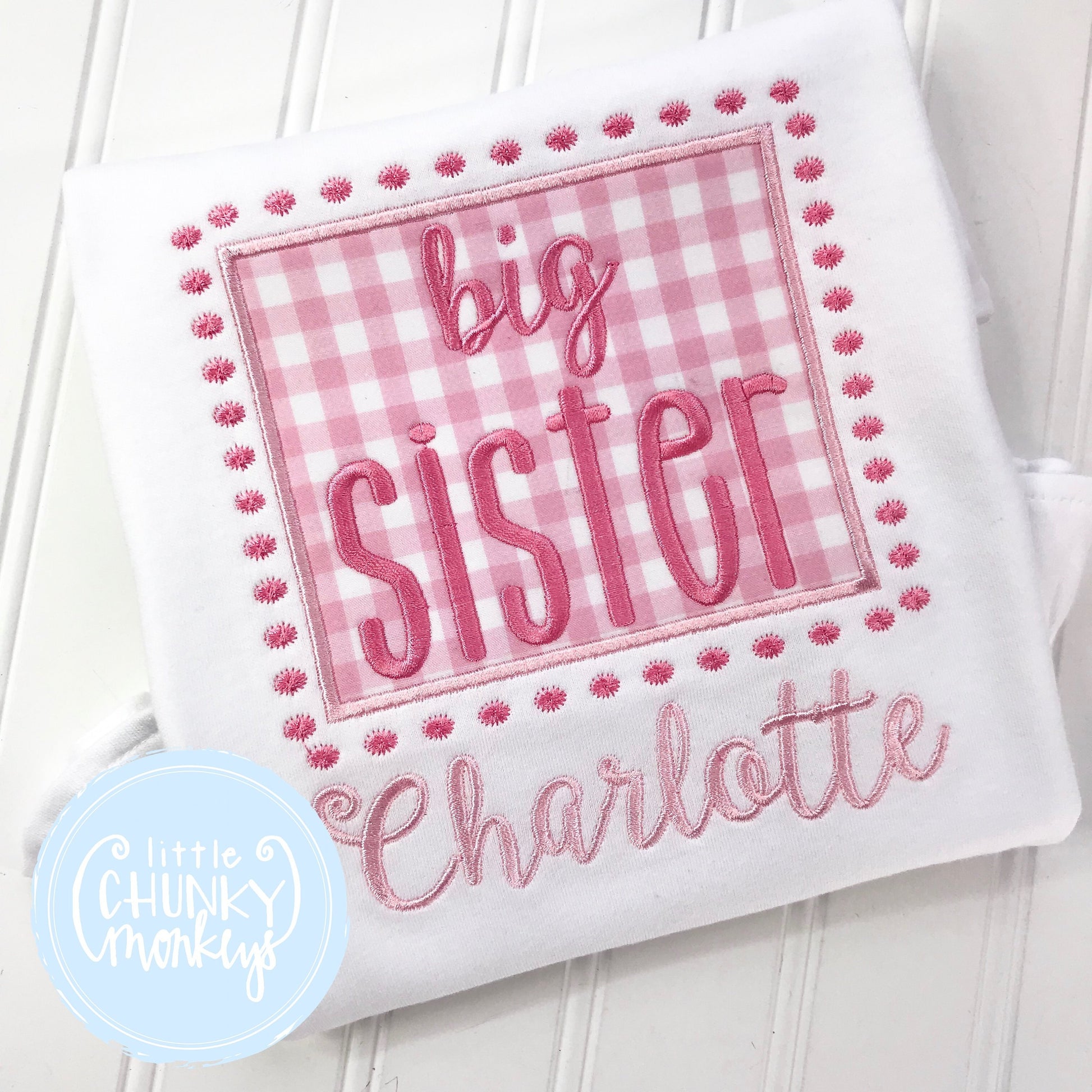 Girl Shirt - Applique "Big Sister" with Personalization
