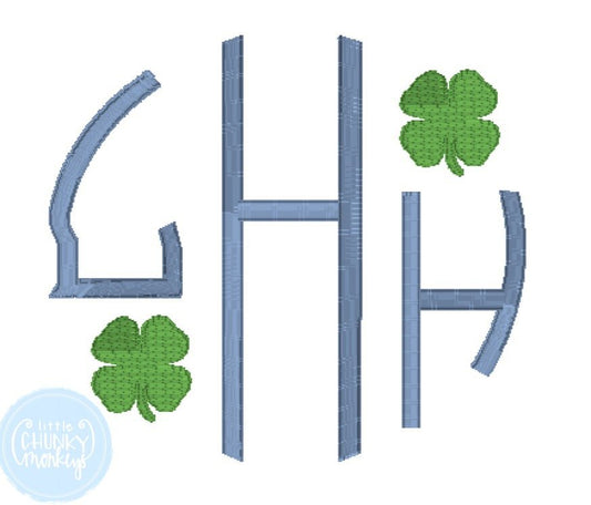 Boy Shirt - Boy St. Patrick's Day Shirt - Circle Monogram with Mini Clovers