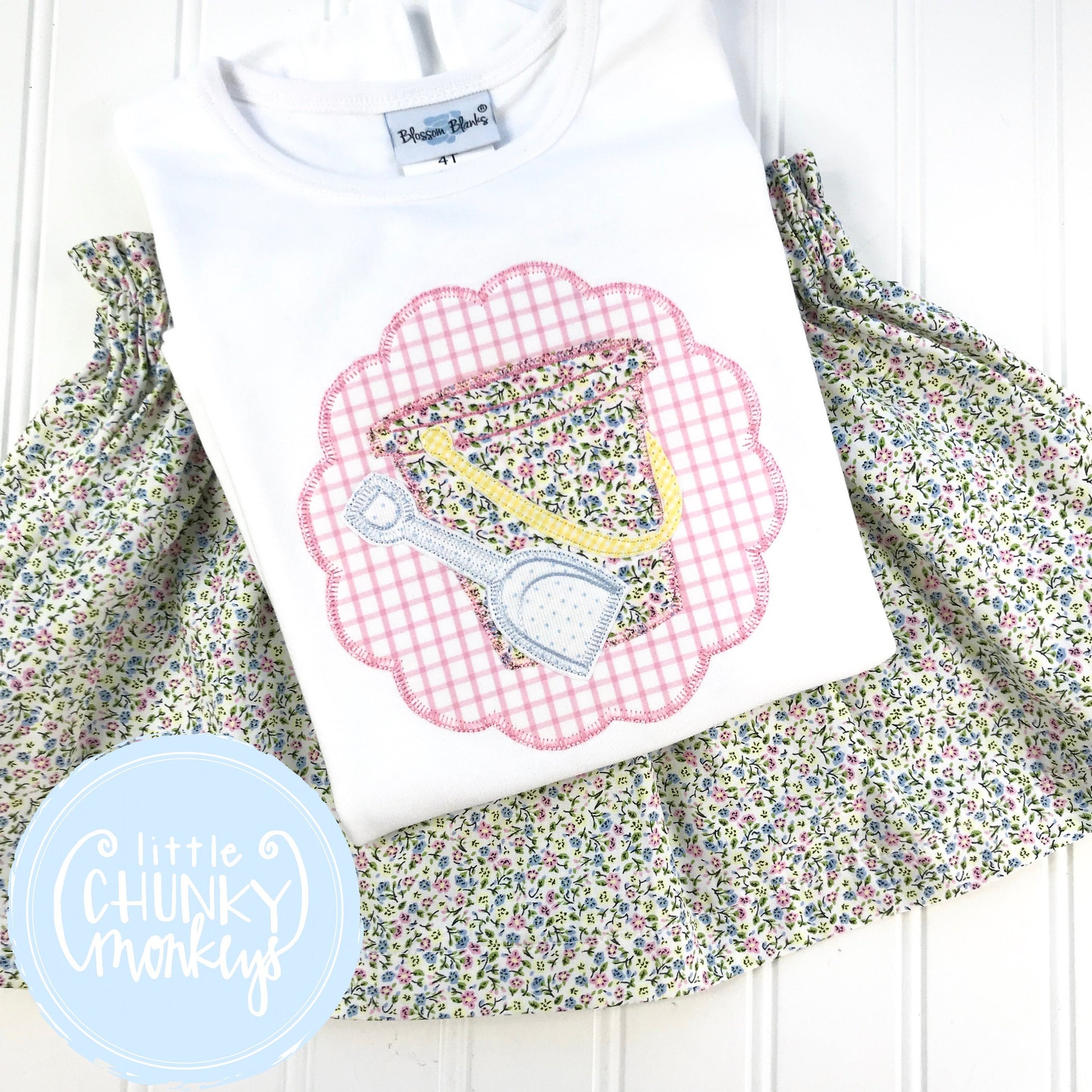 Girl Shirt - Applique Sand Pail and Shovel