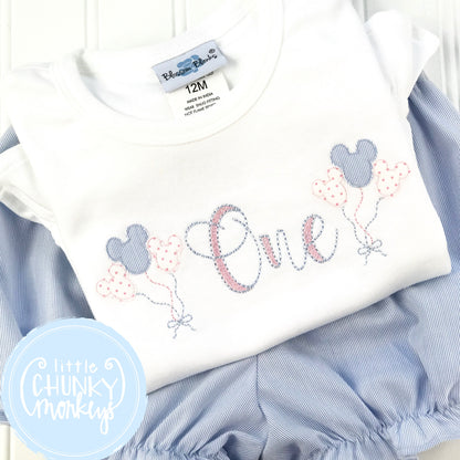 Girl Shirt - Applique Mini Balloon with Stitched One