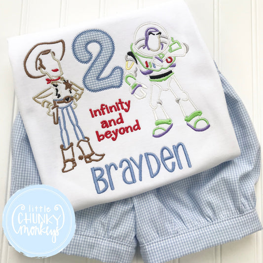 Boy Shirt - Personalized Boy Shirt - Cowboy and Astronaut Birthday Themed Shirt