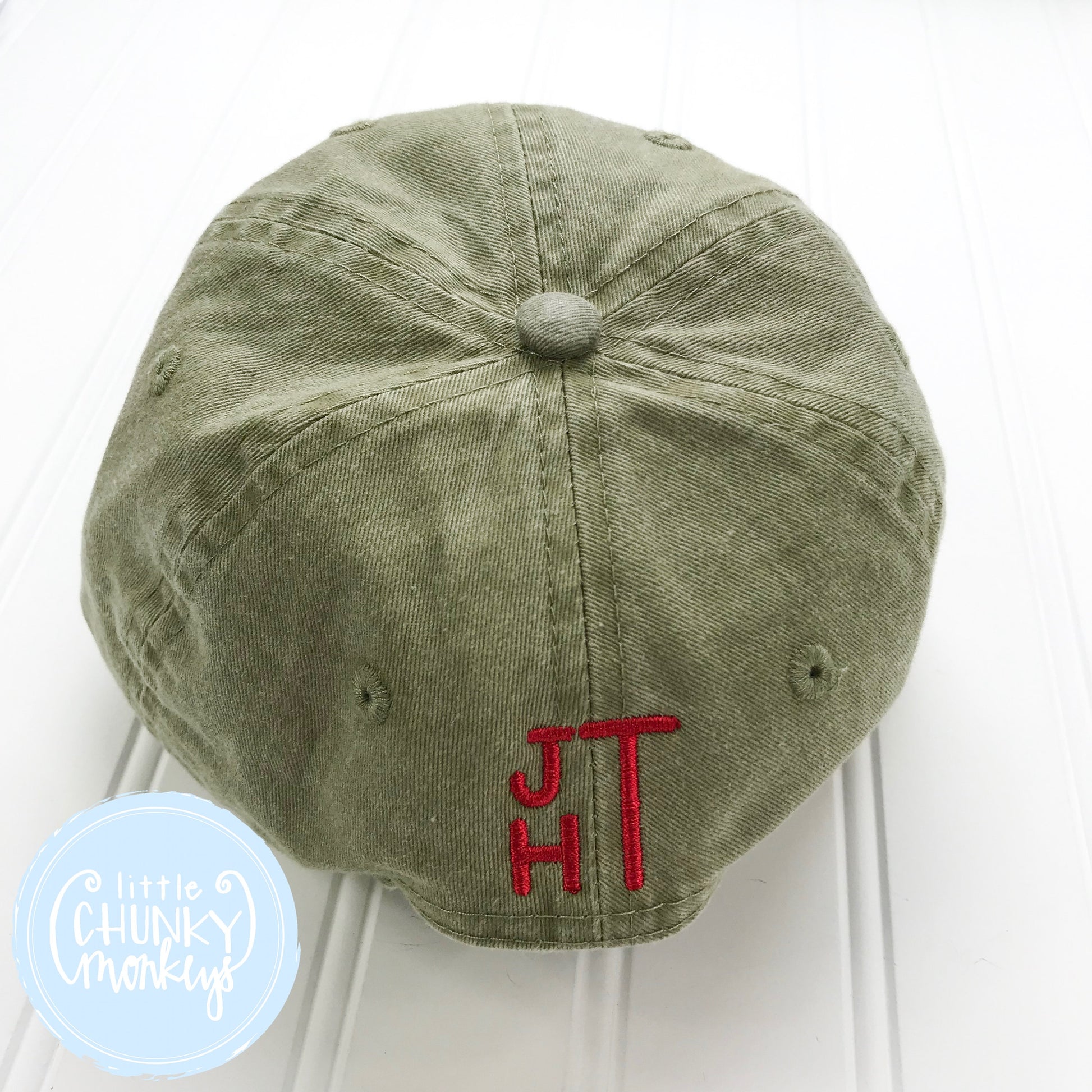 Toddler Kid Hat - Golf Tee on Olive Hat