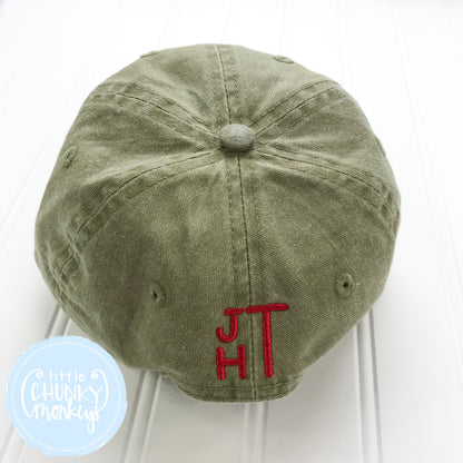 Toddler Kid Hat - Golf Tee on Olive Hat