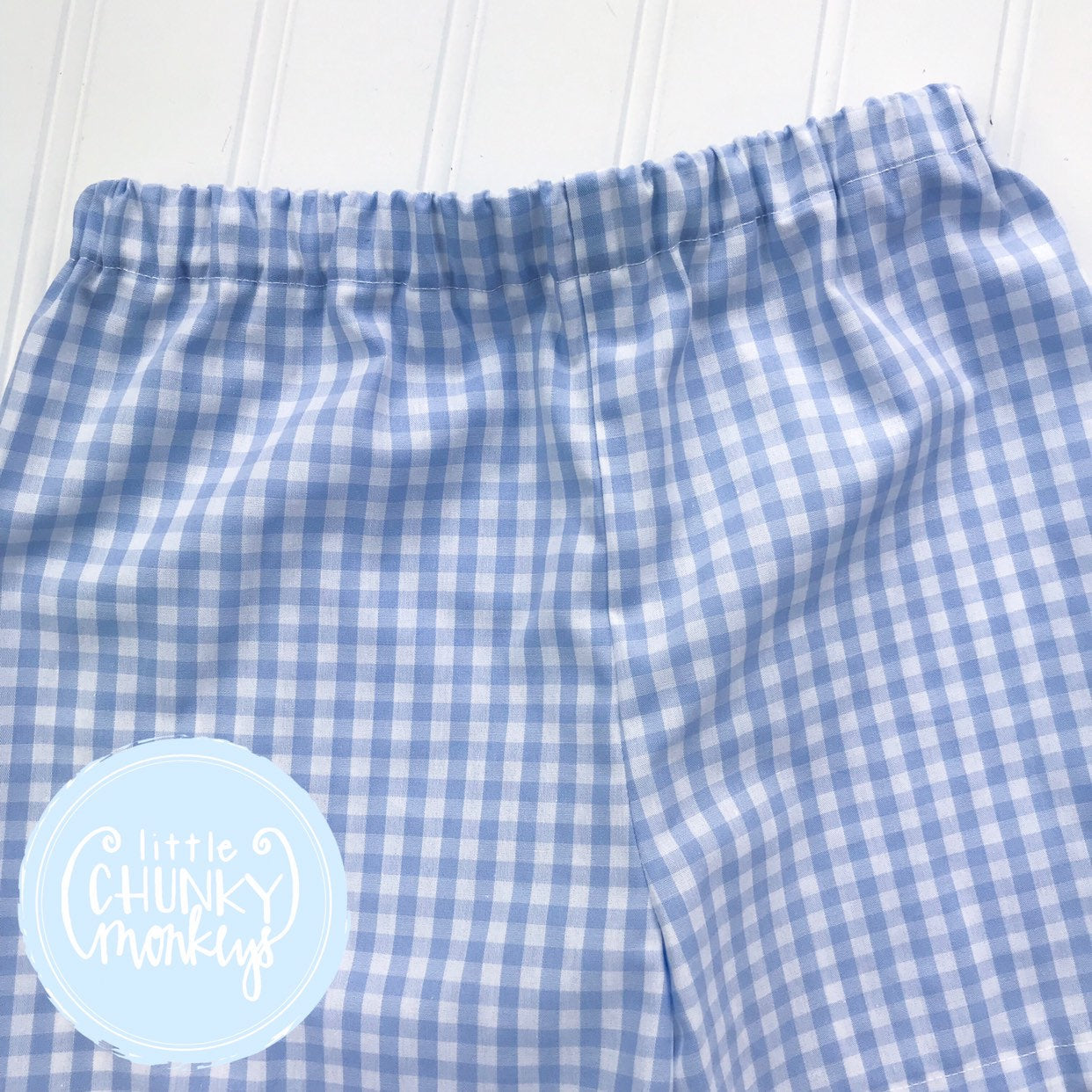 Light Blue Gingham Large Check Custom Bottoms
