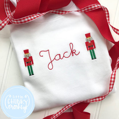 Boy Shirt -Circle Monogram with Mini Nutcrackers