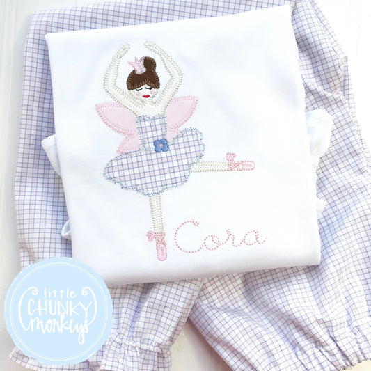 Girl Shirt- Appliqué Ballerina