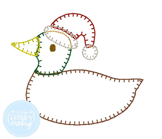 Boy Shirt - Mallard Duck Wearing Santa Hat