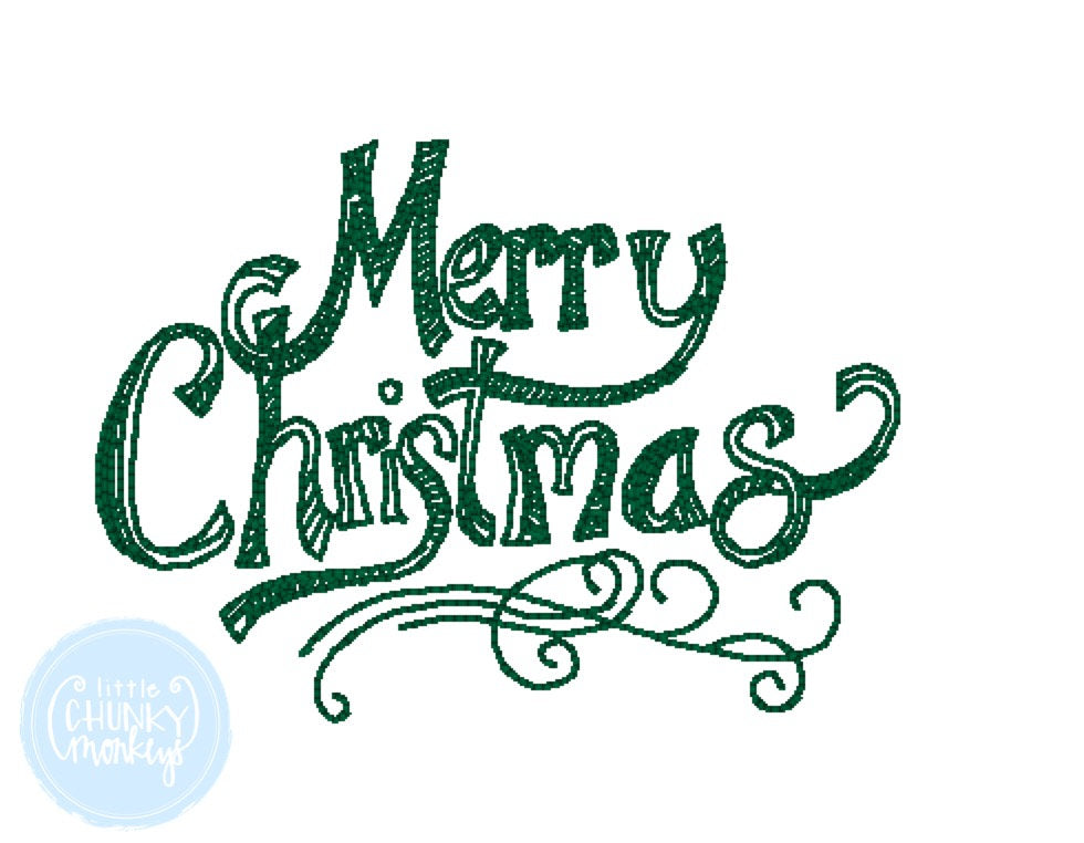 Girl Shirt - Stitched Merry Christmas