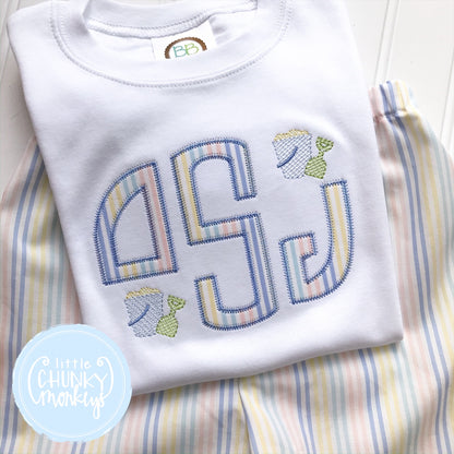 Boy Shirt - Applique Monogram with Mini Sand Buckets