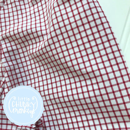 Red Windowpane Bottoms