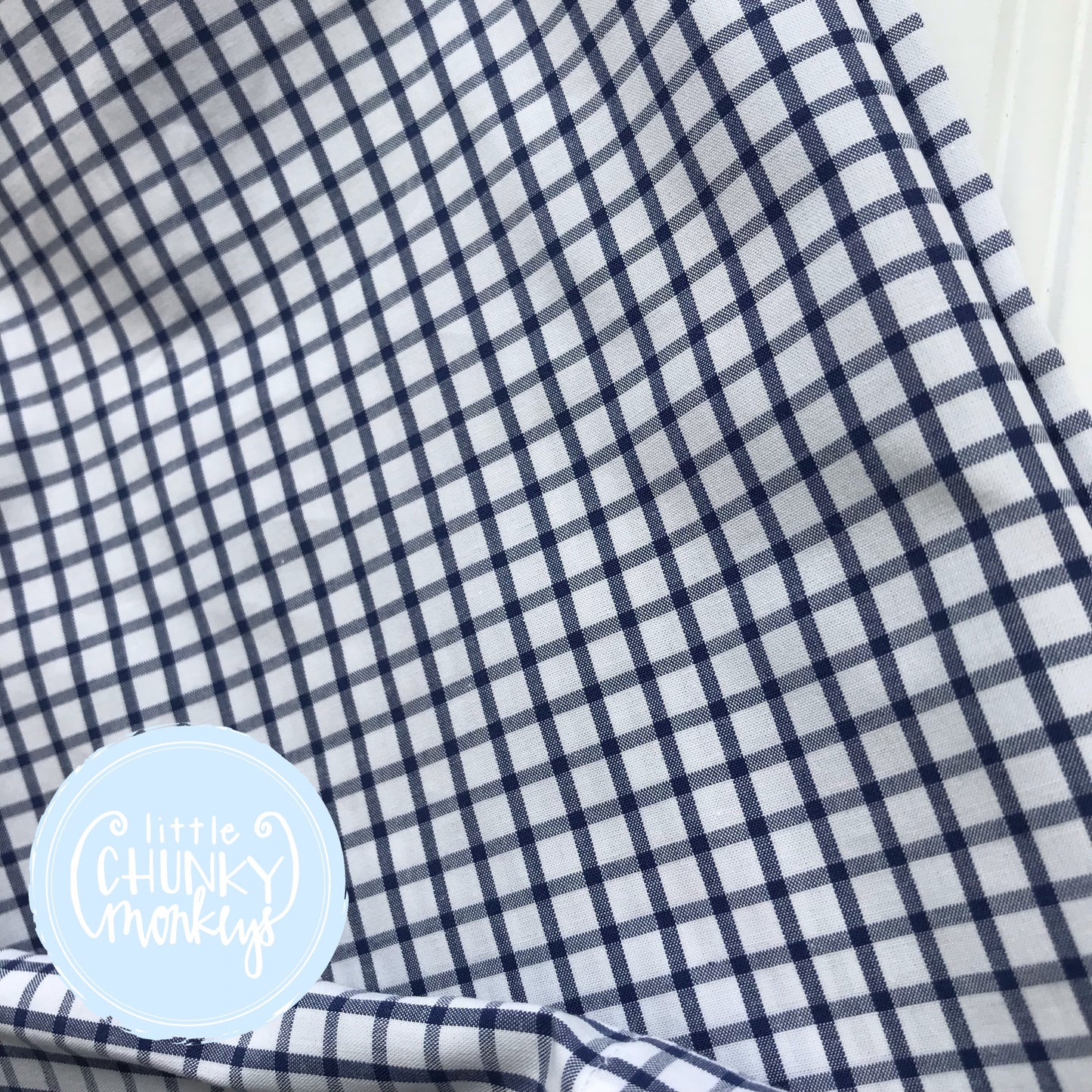 Navy Windowpane Bottoms