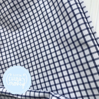 Navy Windowpane Bottoms