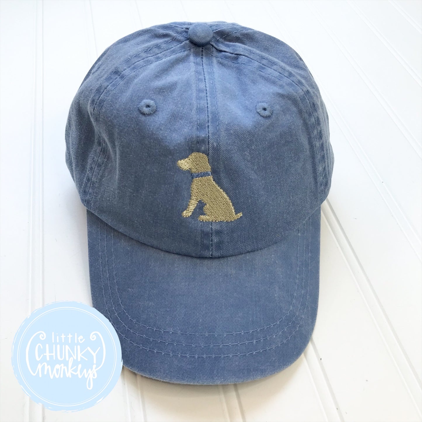 Toddler Kid Hat - Sitting Lab Puppy on Light Blue