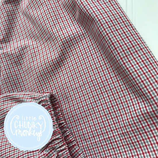 Crimson and Grey Tri-Check Bottoms