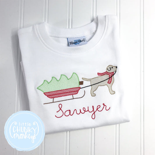 Boy Shirt -Dog Pulling Sled