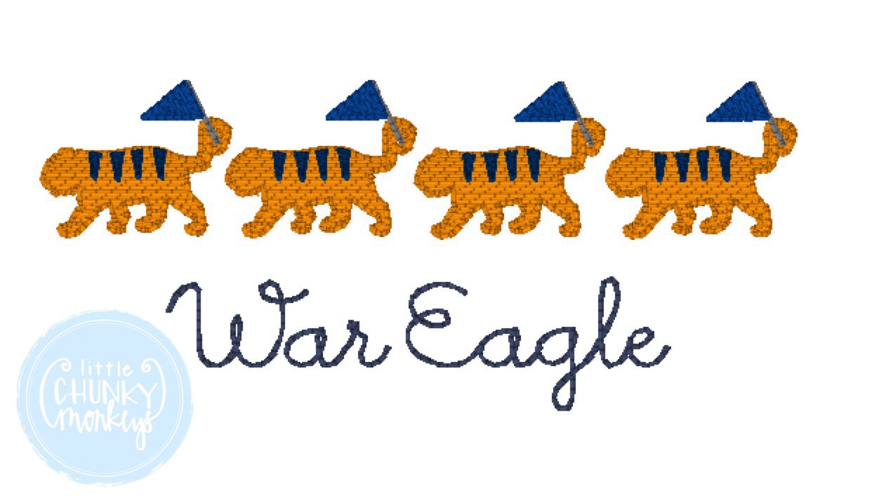 Girl Shirt- Tiger Stitch with Flags