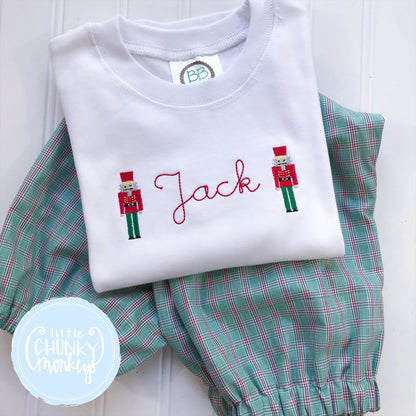 Boy Shirt -Circle Monogram with Mini Nutcrackers