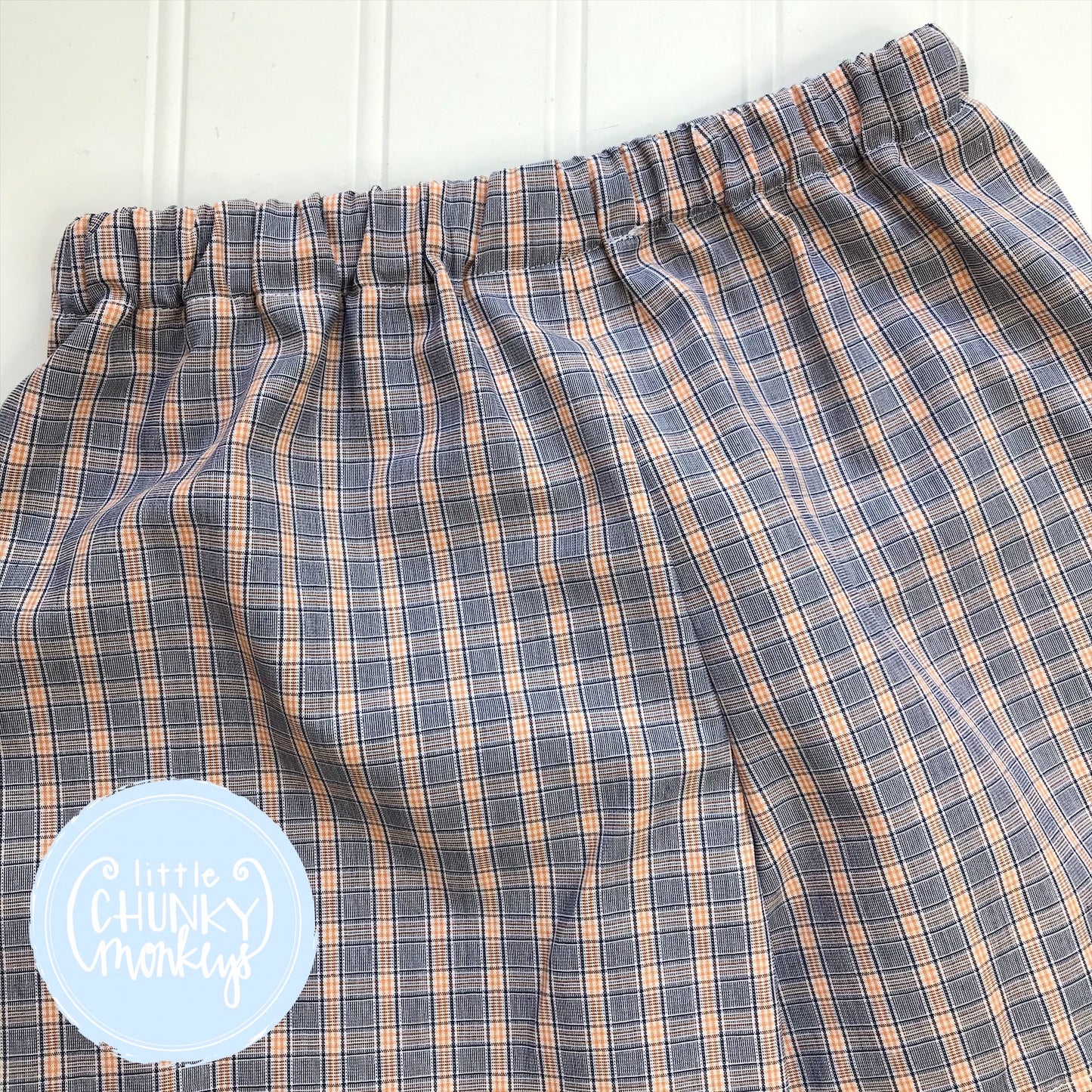 Navy and Orange Windowpane Custom Bottoms