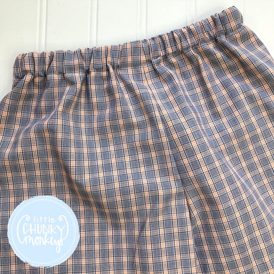 Navy and Orange Windowpane Custom Bottoms