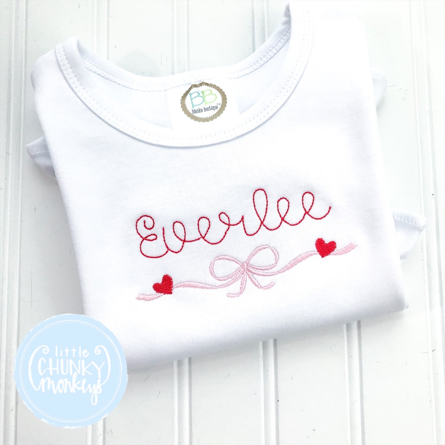 Bow with Hearts “Everlee” - 12m Long Sleeve