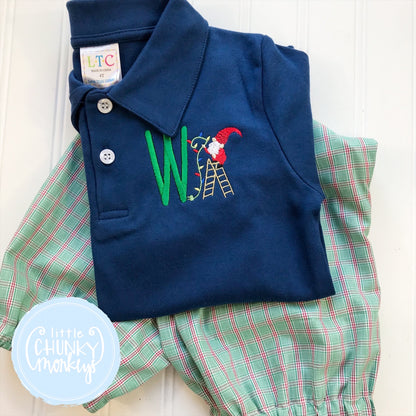 Boy Polo Shirt -  Personalized Polo Shirt with Elf and Lights