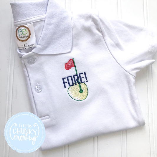 Boy Polo Shirt - Embroidered Golf Hole