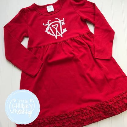 Girl Dress - Double Stack Personalized Red Dress