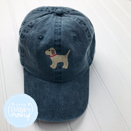 Toddler Kid Hat - Standing Lab Puppy on Navy Hat