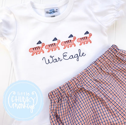 Girl Shirt- Tiger Stitch with Flags