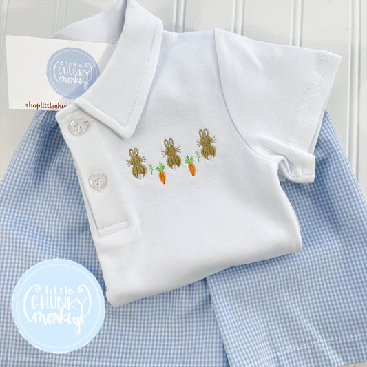 18m Boys Short Sleeve Polo - Bunny Trio