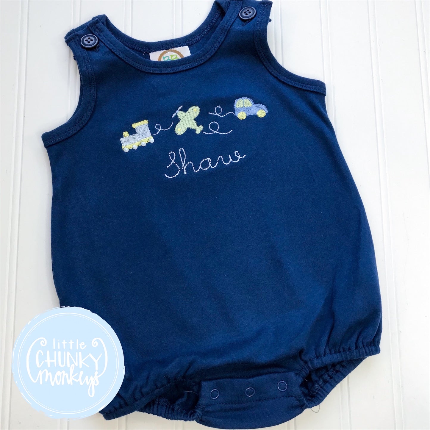 Boy Sun Bubble - Transportation Trio on Navy Sun Bubble