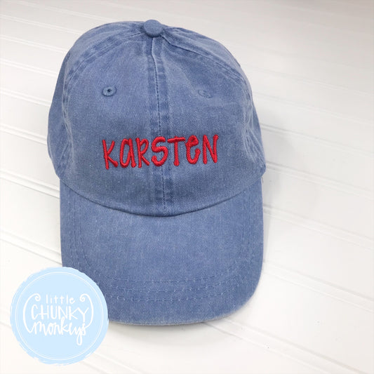 Toddler Kid Hat - Name on Light Blue Hat