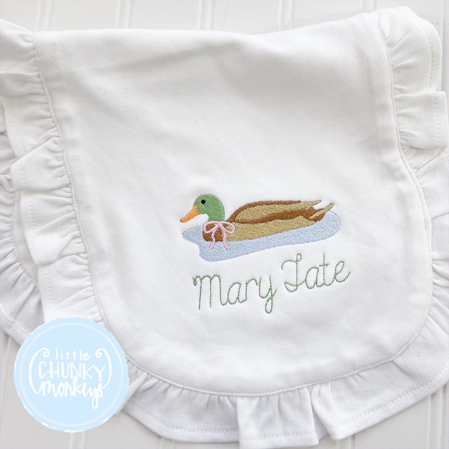Swimming Mallard Duck Bib or Burp Cloth