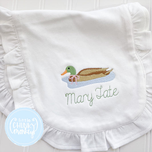 Swimming Mallard Duck Bib or Burp Cloth