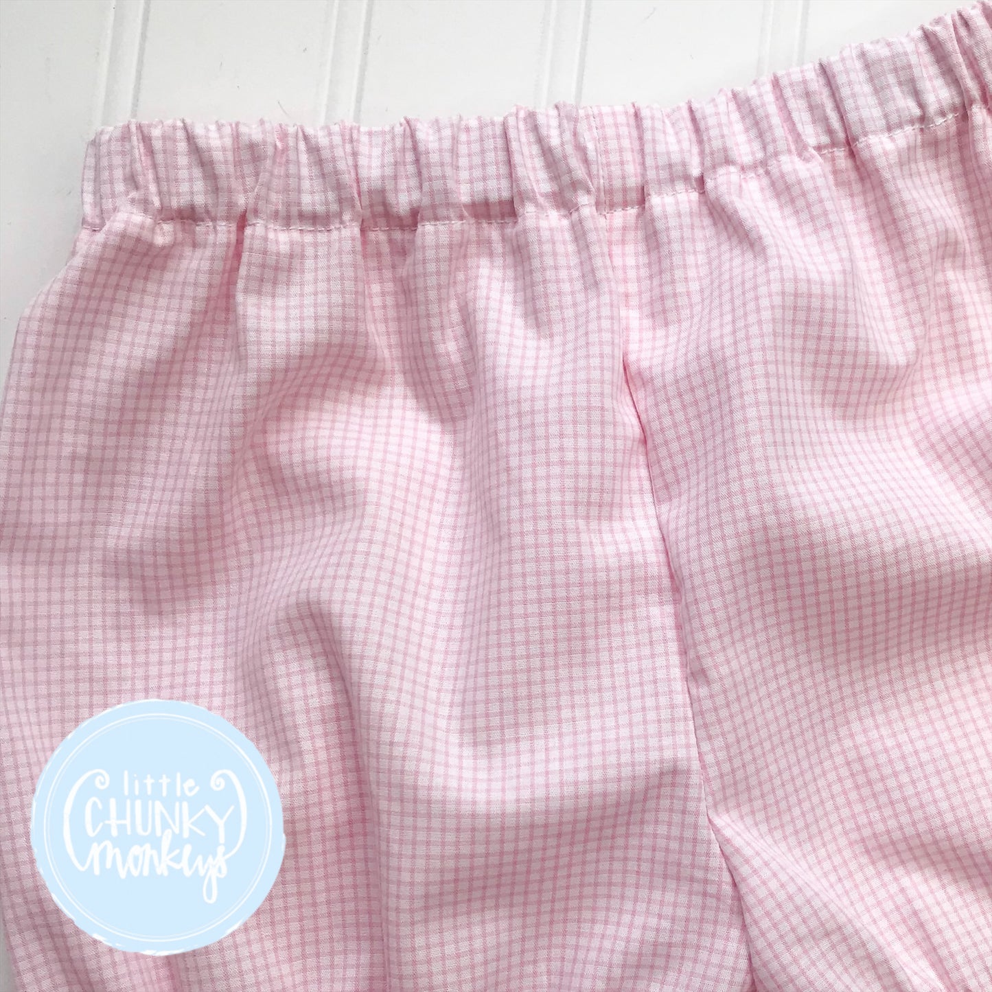 Light Pink Small Check Windowpane Custom Bottoms