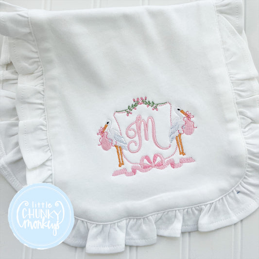 Stork Crest Bib or Burp Cloth