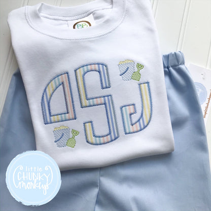 Boy Shirt - Applique Monogram with Mini Sand Buckets