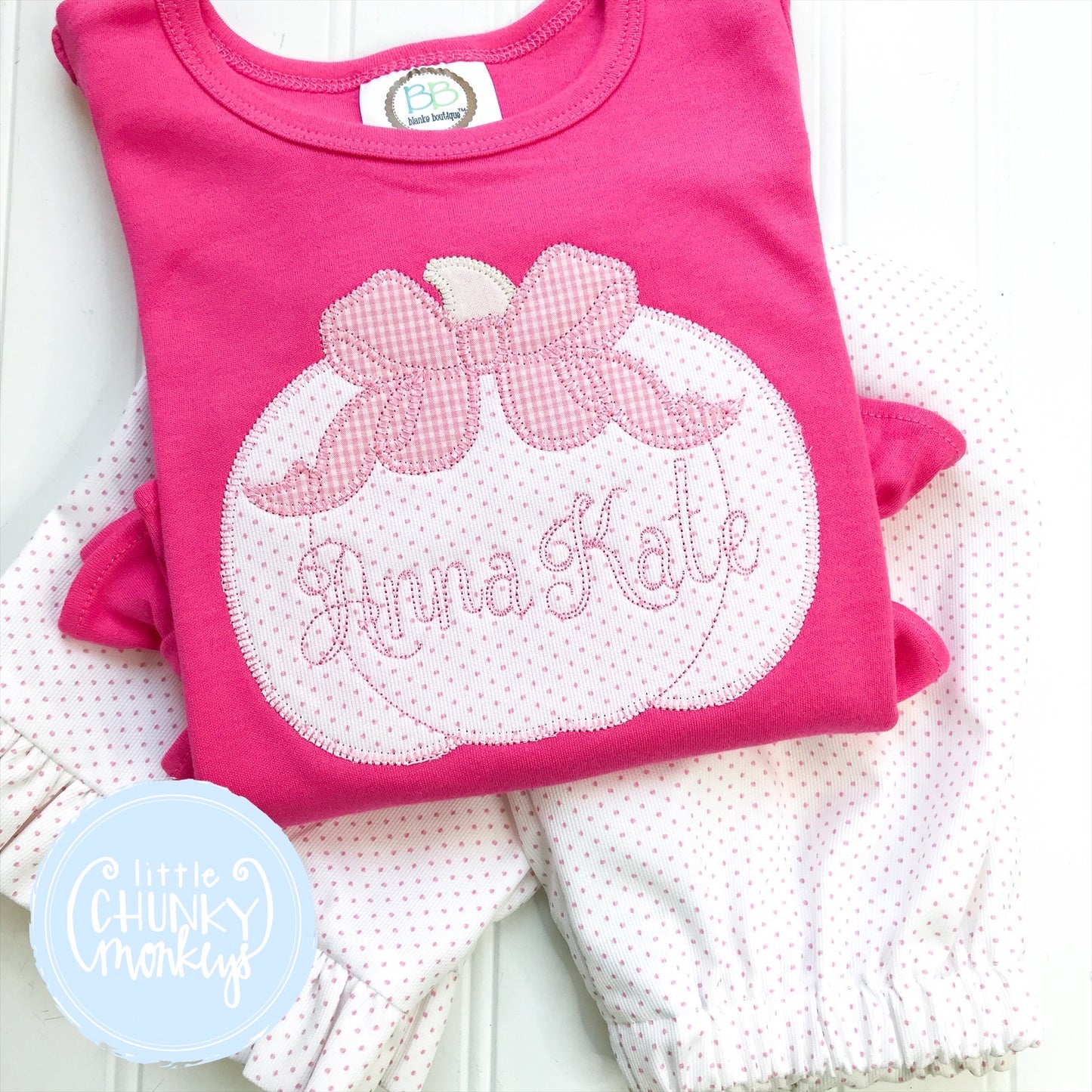 Girl Shirt- Applique Pumpkin with Personalization
