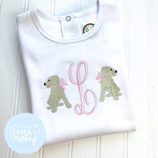 Girl Shirt - Puppies with Monogram