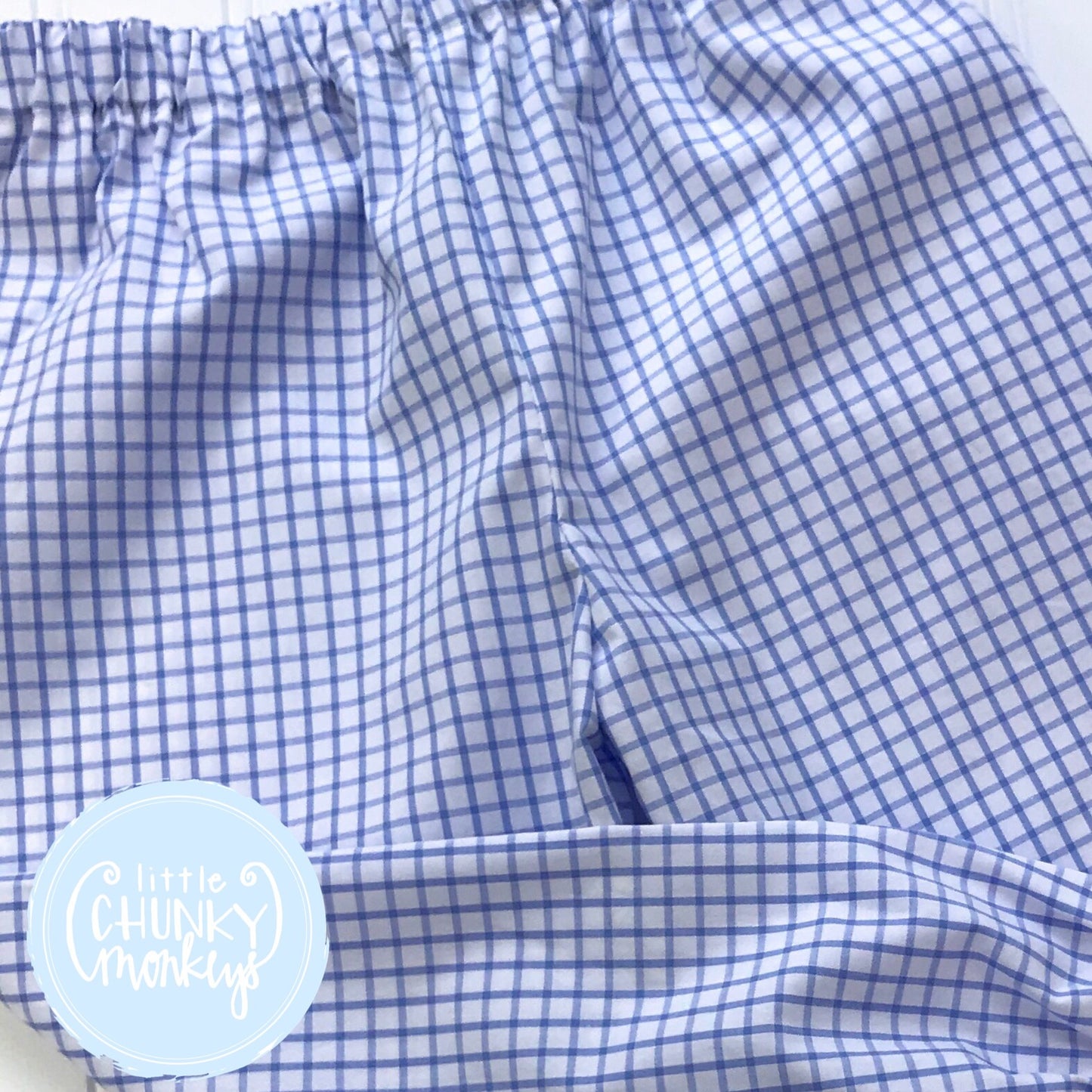 Light Blue Windowpane Bottoms